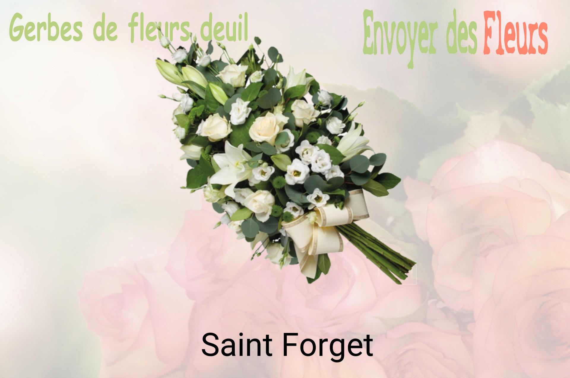 Gerbe de fleurs de deuil livrée à Saint-Forget